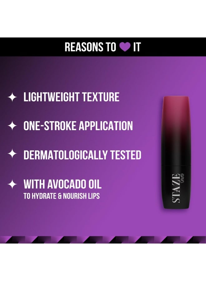Staze 9to9 3 in 1 Lipstick | 3 Unique Shades in 1 | 12 HRS Long Lasting, Transferproof | Non-drying Formula with Intense Color Payoff | 04 Nude Orchid | 3.8 g - Image 4